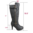 thumbnail image 2 of Bottes à Talons Hauts à Fermeture Éclair à Bout Rond Décontractées pour Femmes Dames (Gris, 6.5), 2 of 5