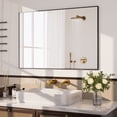 thumbnail image 4 of Beautypeak 26"x38" Bathroom Mirror Wall Mirror with Rectangular Metal Frame, Black, 4 of 7