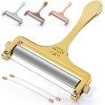 thumbnail image 1 of Cheese Slicer With Wire and Adjustable Thickness - Heavy Duty Stainless Steel - 2 Extra Wires Included-Gold, 1 of 4