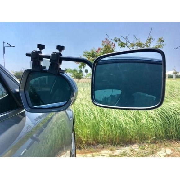 Milenco America Exterior Towing Mirror MIL-4381 Falcon Super Steady; Clip-On; Non-Extendable; Manual; Without Turn Signal Indicator; Without Heated Glass; Non-Folding; Black; Set of 2