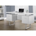 thumbnail image 1 of Monarch Specialties Computer Desk, Home Office, Laptop, Left, Right Set-up, Storage Drawers, 60"l, Work, Metal, Laminate, White, Grey, Contemporary, Modern, 1 of 3