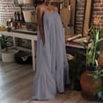 thumbnail image 4 of Meichang Robes Maxi pour Femmes 2024 Grande Taille Robe d'Été Fluide Évasée Robes de Plage Unie Coupe Ample Robe Camisole Décontractée Longues Robes, 4 of 8