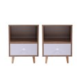 thumbnail image 1 of JAXPETY Set of 2 Nightstand Bedside Table with Open Storage and Drawer for Bedroom Living Room, 1 of 7
