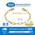 thumbnail image 3 of MedicEngraved Yellow Gold Stainless Steel Custom Medical Alert Bracelet - 4mm Paperclip Link, 3 of 7