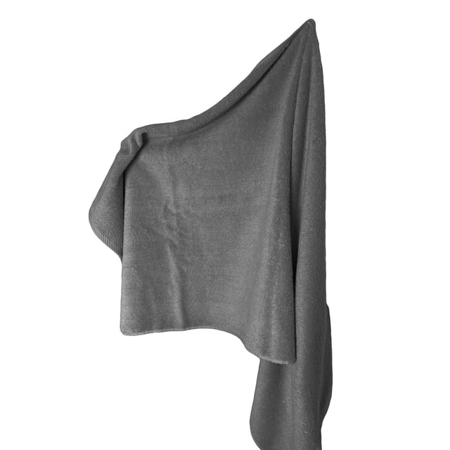 Swift Home Super Soft 100% Cotton Solid Towel in dark grey, hanging with visible plush cotton texture, designed for superior softness, absorbency, and breathability as a bath towel in bathroom accessories.