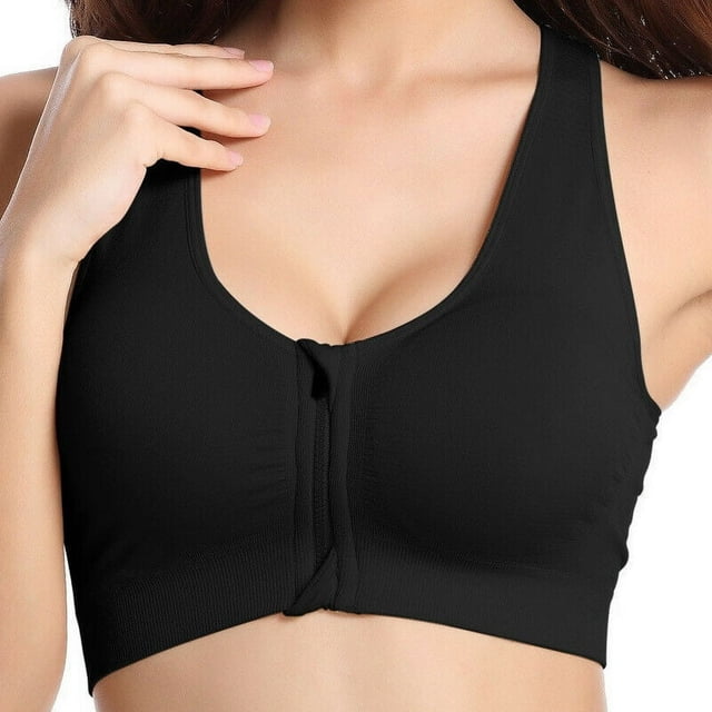 MesaSe Women‘s Front Zipper Closure Sports Bra High Impact Support Racerback Zip Front Close Workout Bras with Removable Pads