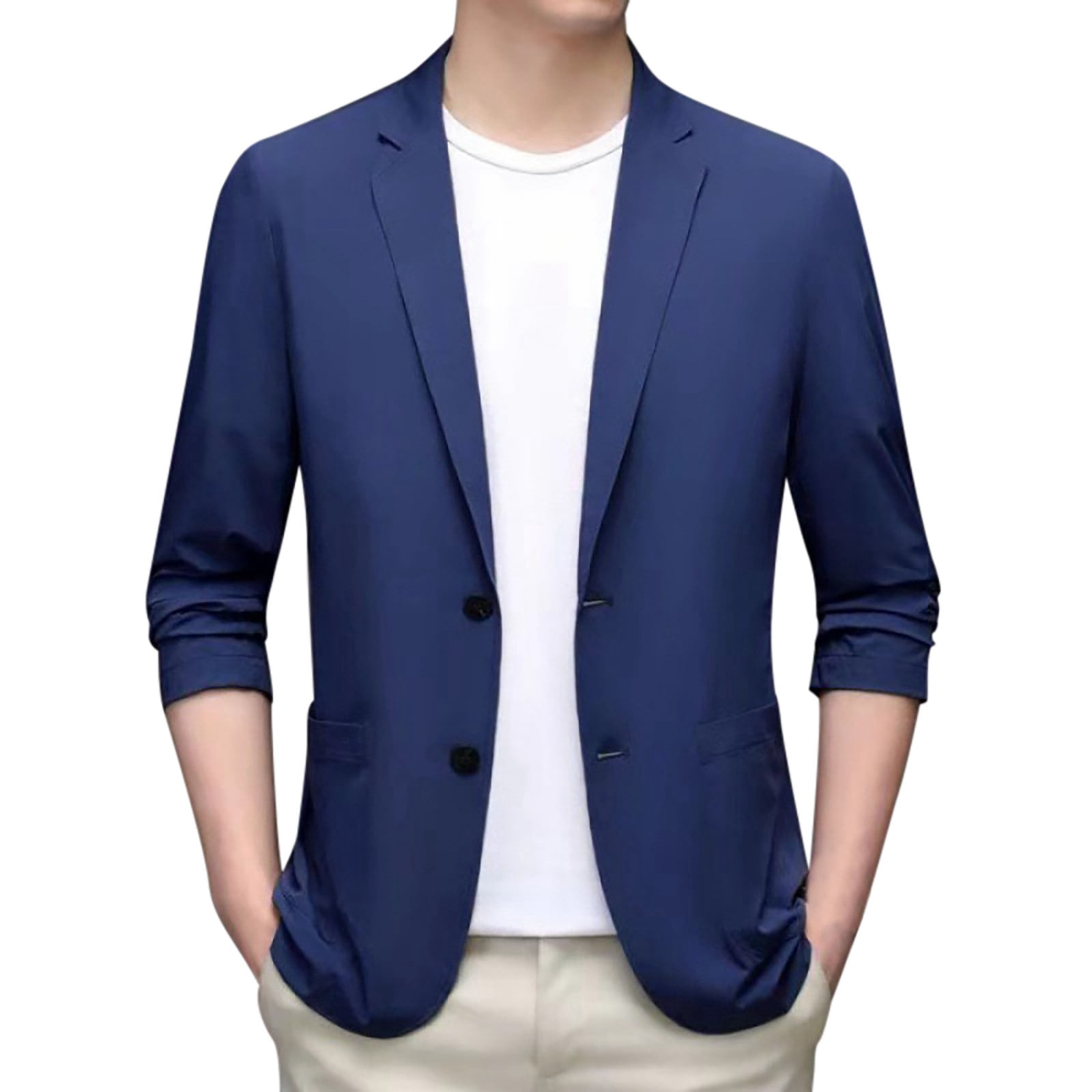 Kcodviy Spring Summer Men's Lightweight Men Suits Classic Fit Summer Suit Jacket Casual Men Suit Jacket Stretch Slim Fit Button 3 Cute Suit Sport Coats