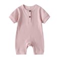 thumbnail image 1 of Xingqing Nouveau-Né Garçon Fille Manches Courtes Tricoté Romper Combinaison une Pièce Clothes, 1 of 9