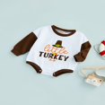 thumbnail image 3 of Infant Thanksgiving Day Romper  Long Sleeve  Neck Turkey/Letter Print Bodysuit, 3 of 8