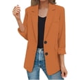 thumbnail image 2 of Liquidation! Cardigan pour Femmes Cardigans pour Femmes Veste Décontractée pour Femmes Poches Manches Longues Bouton avant Col à Revers de Travail Veste à Boutons Orange m, 2 of 9