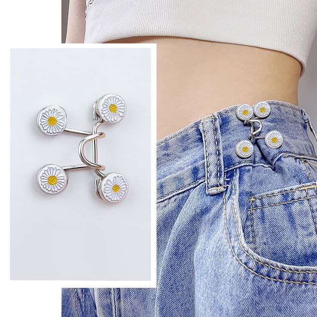 Projet de Tricot DIY Pince Bouton Pratique pour Resserrer la Taille du Pantalon pour Jeans Sans Couture Installation Facile Ajustement Réglable Réutilisable