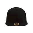 thumbnail image 2 of Top Headwear Plain Flat Bill Fitted Hat, Black 7 1/4, 2 of 2
