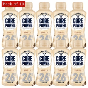 Core Power Protéines élevées (26g) Shake, Vanilla, 14 Fl Oz (paquet de 10 Bouteilles)