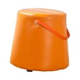 thumbnail image 3 of Abbracc Portable Round Ottoman Changing Shoes Stool Bench with Handle Space-Saving Solid Orange, 3 of 9