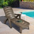 thumbnail image 3 of Patiojoy Outdoor Chaise Lounge Chair 5-Position Folding Recliner for Beach Poolside Backyard Brown, 3 of 10