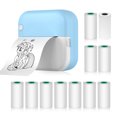 thumbnail image 1 of Portable Mini Thermal Printer M3 - 2-Inch 57mm, 200dpi, Ideal for Notes, Images, Texts, and Lists, Rechargeable Battery, Blue with 1 Thermal Paper Roll & 10 Adhesive Paper Rolls Included, 1 of 6
