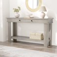 thumbnail image 1 of Table Console Rustique de 54 Pouces avec Tiroirs - Table d'Entrée en Bois avec Tablette Ouverte pour Sofa, Couloir et Salon, 1 of 8