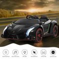 thumbnail image 4 of Gymax 12V 2-Seater Licensed Lamborghini Kids Ride On Car w/ RC & Swing Function Black, 4 of 10