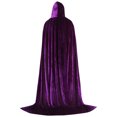 thumbnail image 1 of Unisex Solid Velvet Halloween Witch Cape - Multiple Sizes Accessory for Parties and Performances, 1 of 2