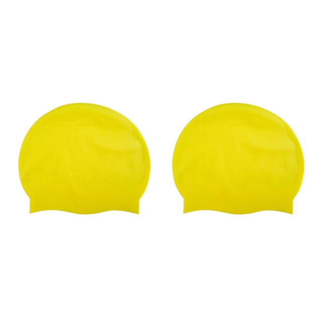 Swimming Cap for Long Hair 2Pc Adult Universal Pure Silicone Ear Protection Swimming Caps