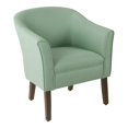 thumbnail image 1 of HomePop Transitional Wood and Fabric Barrel Accent Chair in Textured Aqua Blue, 1 of 12