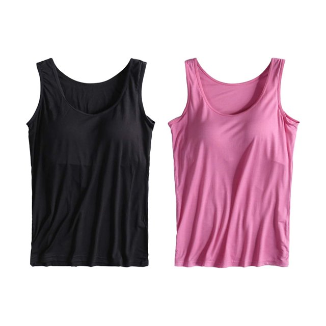 Womens Cotton Camisole Adjustable Camisole With Frame Bra Stretch Undershirt