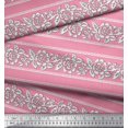 thumbnail image 3 of Soimoi Polyester Crepe Fabric Leaves & Floral Block Decor Fabric Printed Yard 52 Inch Wide, 3 of 4