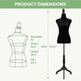 thumbnail image 5 of FDW Female Mannequin Dress Form, Adjustable Height 49.6-63.4 Inch, High Density Foam, Black, 5 of 5