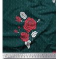 thumbnail image 1 of Soimoi Rayon Fabric Dot,Leaves & Rose Flower Decor Fabric Printed Yard 56 Inch Wide, 1 of 3