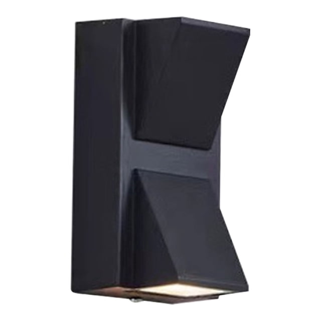 Outdoor Light Fixtures Wall Mount, a modern outdoor wall porch light made of engineering plastic in black. The compact design measures 8x6.5x14cm (3.14x2.55x5.51in) and features a rust-proof, durable construction suitable for outdoor use. The light has a sleek, dual-beam design with tempered glass shades, ideal for illuminating porches or entryways. Easy to install with in-line wiring.