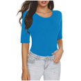 thumbnail image 2 of Liquidation d'Économies! BEFOKA T-Shirt Grande Taille pour Femmes, Blouse Décontractée d'Été pour Femmes, Haut à Manches Courtes et Col Rond Uni pour Femmes, 2 of 5