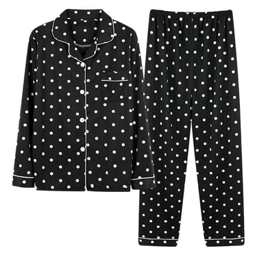 Aboser Women Pajamas Set Notch Collar Soft Sleepwear Pjs Comfy Plaid Print Pajama Sets Long Sleeve Button Down Nightwear with Long Pants