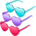 thumbnail image 1 of ORUYROP Heart Shape Sunglasses Rimless Transparent Heart Glasses Colorful Party Favors, 1 of 7