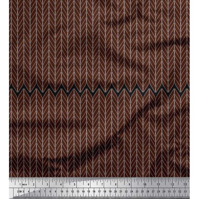Soimoi Georgette Viscose Fabric Herringbone Geometric Print Fabric by Yard 42 Inch Wide
