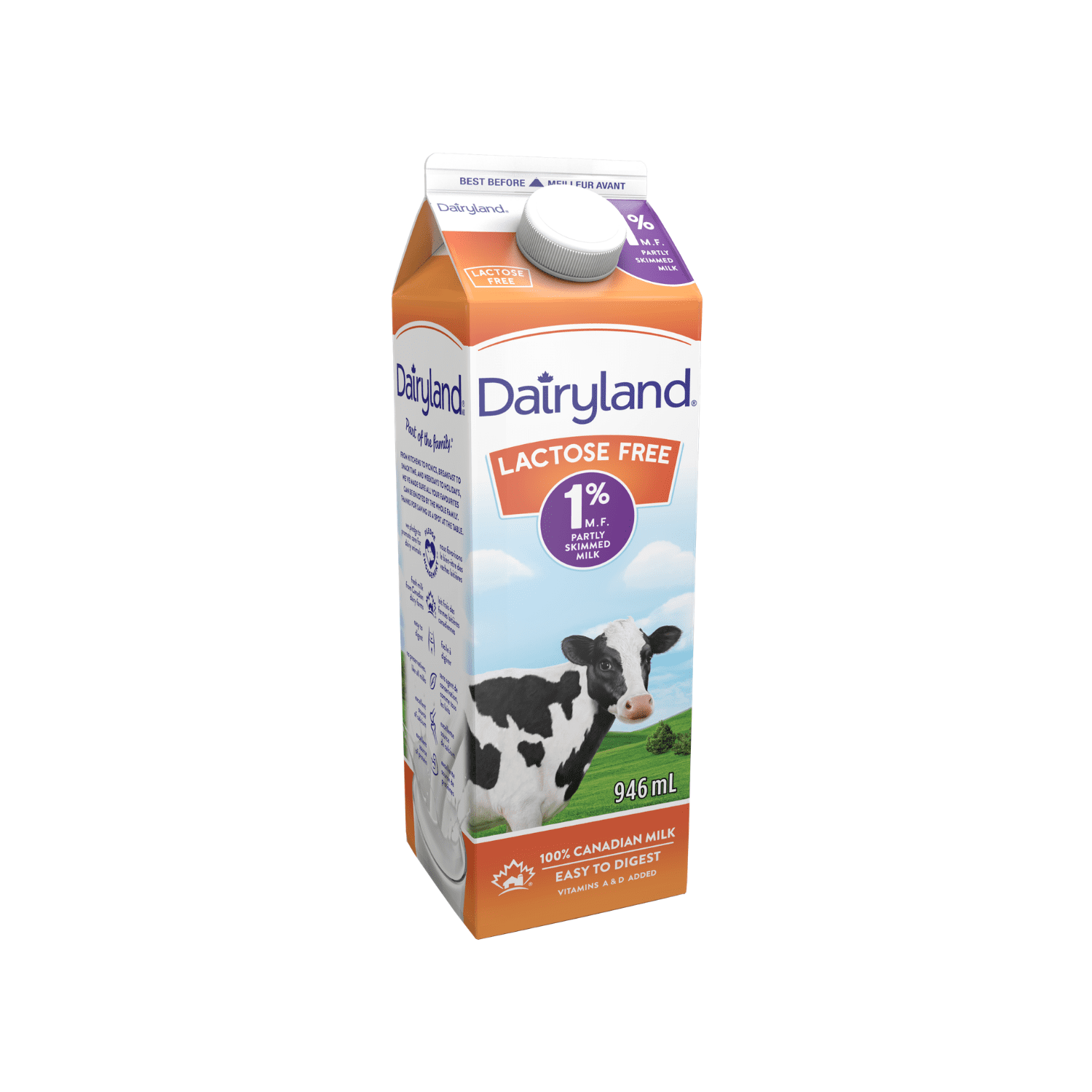 Dairyland Sans Lactose 1 % Lait Partiellement Écrémé