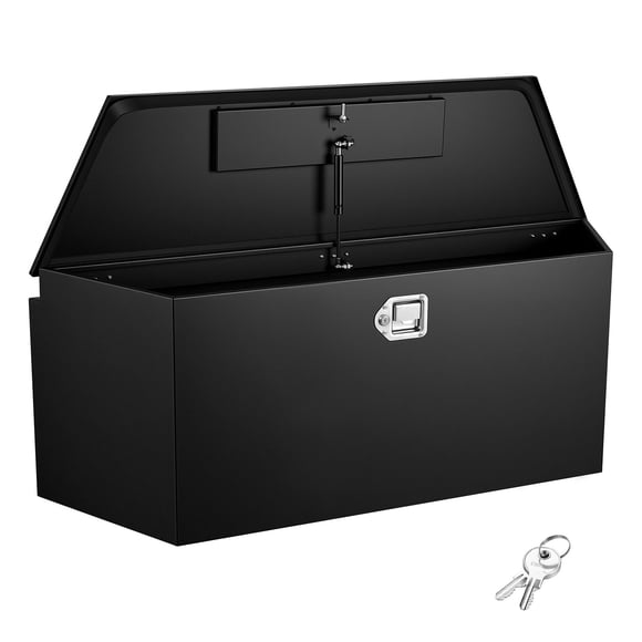 KFFKFF Trailer Tongue Box, 49" x 13.9" x 18.5" Steel Trailer Tongue Tool Box, Heavy Duty Storage Organizer with Lock and Keys, Utility Tool Chest for Pickup Truck Bed, RV, SUV