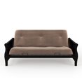thumbnail image 2 of 8 Inch Full Poly Futon Mattress with Full Size Espresso Wood Arm Futon Frame, Tan, 2 of 9