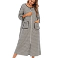 thumbnail image 1 of yievot Chemise de Nuit Chaude d'Hiver pour Femmes Automne et Hiver Robe de Nuit Zippée avec Poches Pyjama Ample, 1 of 6