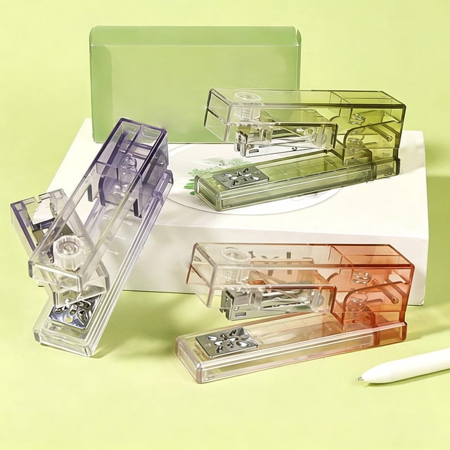 Sentmoon Mini Stapler Stapler Rotary Stapler 360 Degree Rotating Transparent Gradient Stapler Portable Mini Handheld Stapler with 400 Staples 8 Binding Directions for School Office Home Use