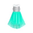 thumbnail image 1 of Flower Girls Dress Bright Turquoise Mesh Party Wedding Bridesmaid 7 Years, 1 of 5