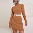 thumbnail image 2 of WTXUE Robe à Manches Longues, Robe Chandail Tricotée à Col Roulé pour Femmes Automne Hiver à Manches Longues,, 2 of 4