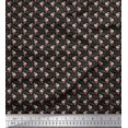 thumbnail image 1 of Soimoi Modal Satin Fabric Leaves & Rose Small Print Fabric by Yard 42 Inch Wide, 1 of 3