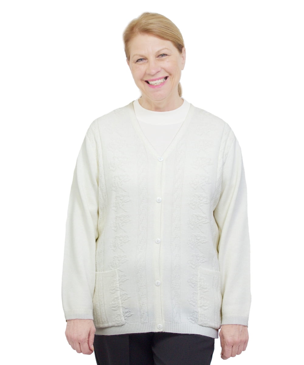 Silverts Cardigan pour Femmes à Dos Ouvert en Tricot, m, Blanc