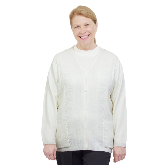 Silverts Cardigan pour Femmes à Dos Ouvert en Tricot, m, Blanc