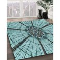 thumbnail image 3 of Ahgly Company Machine Washable Indoor Rectangle Transitional Greenish Blue Green Area Rugs, 2' x 3', 3 of 7