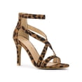 thumbnail image 1 of BLISSFUL STEP Women Zipper Ankle Strap Stiletto Heel Sandals Leopard 10, 1 of 8