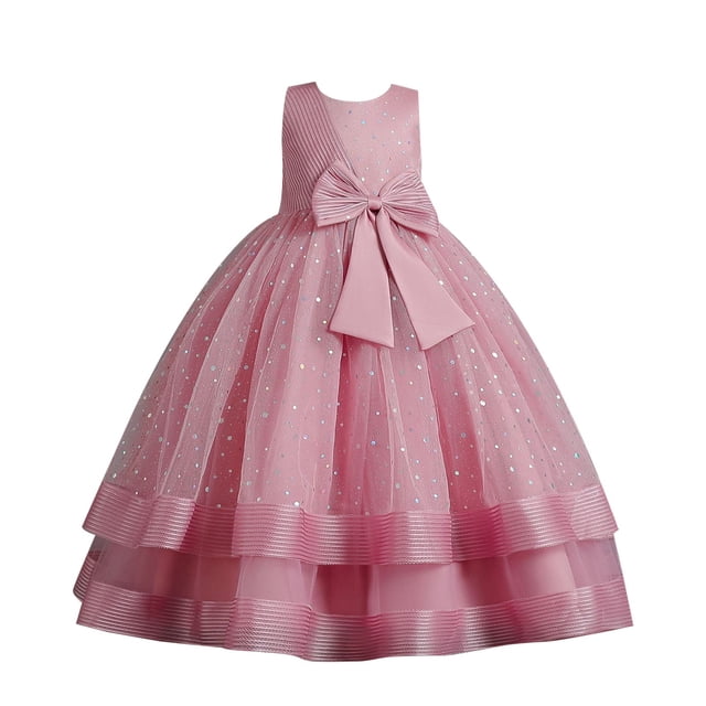 Robes pour Filles Robes Habillées pour Filles Robe Rose Vif pour Filles Robes d'Anniversaire pour Filles Tenue pour la Journée des Enfants pour Filles Mode pour Filles