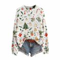 thumbnail image 4 of WZXFASHION Chandails de Noël pour Femmes 2025 Col Rond Hiver Fêtes Mignons Chandails Soldes Liquidation 2025 Mode Urbaine Chandail à Capuchon à Fermeture Éclair, 4 of 8