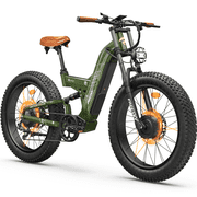 FREESKY 4000W Dual Motor Electric Bike for Adults, 48V 30AH Samsung Cells Battery 120Miles Range, 40MPH AWD Fast E-Bike, 26" Fat Tire Full Suspension Electric Mountain Bike, UL2849 Certified by TÜV