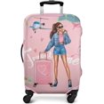 thumbnail image 2 of Travel Luggage Cover Suitcase Protector Fits 18-32 Inch Luggage Wheel Covers Patterned Travel Related Items Flower Luggage Protector Elastic Luggage Anti-scratch Suitcase Cover XL, 2 of 5